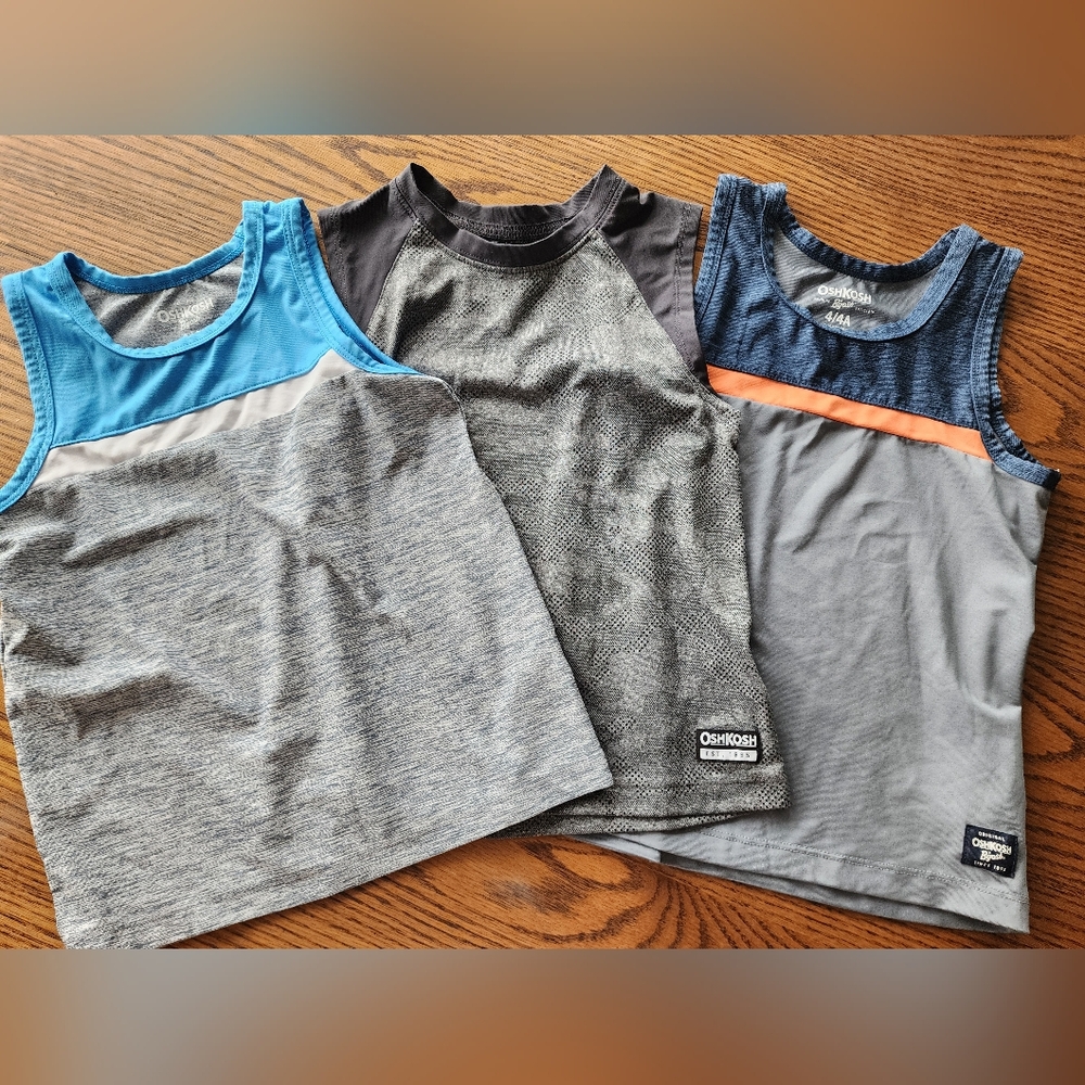OshKosh B'gosh Kids' Gray and Blue Tank Tops Set